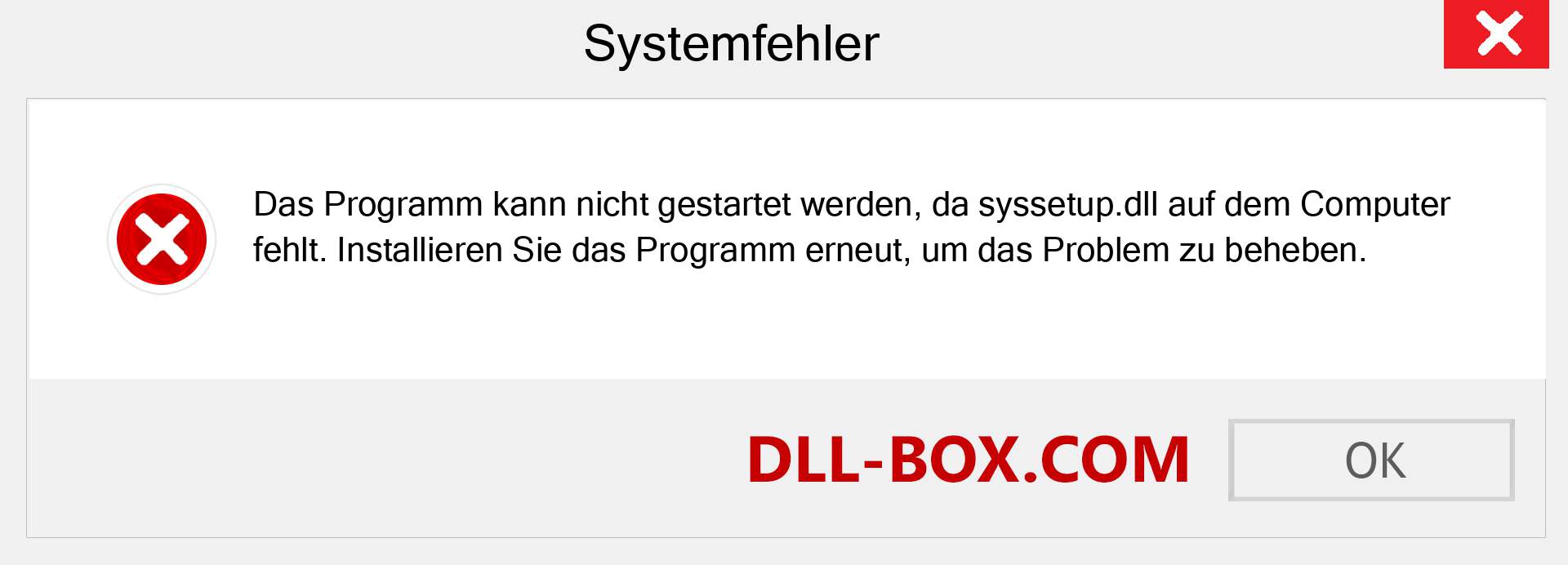 syssetup.dll-Datei fehlt?. Download für Windows 7, 8, 10 - Fix syssetup dll Missing Error unter Windows, Fotos, Bildern